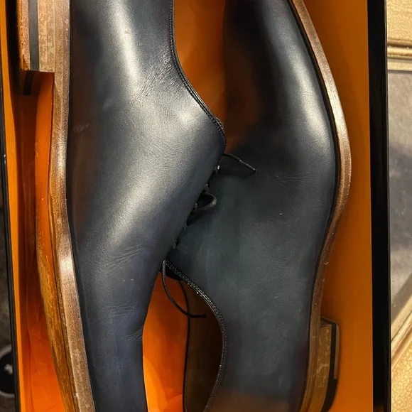 Magnanni “KIVI” Dress Derby Men's  Blue Oxfords 10M MINT! - Picture 9 of 12